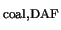 $_{{\rm coal, DAF}}$